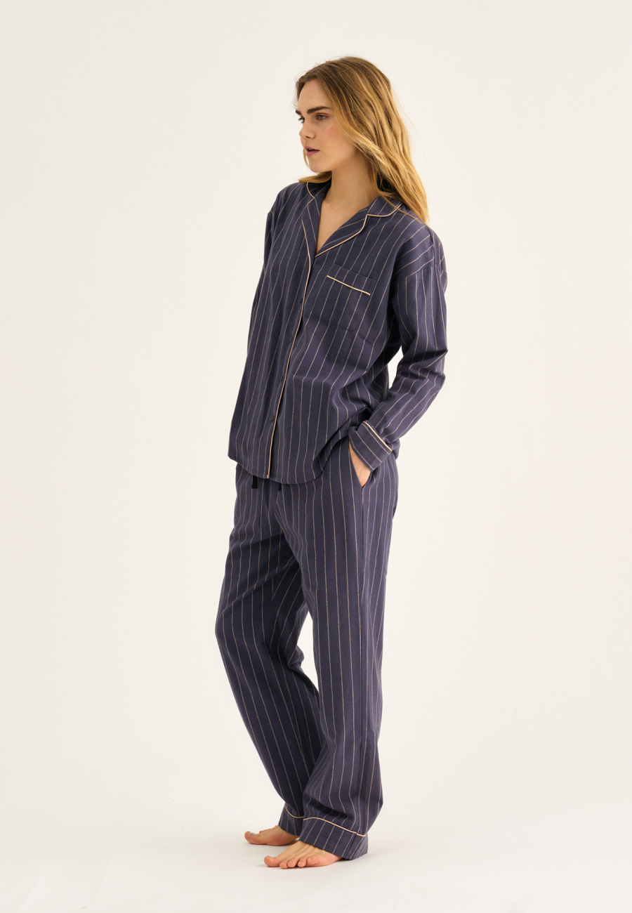 Pyjamasbukser | 100% økologisk bomuld | Navy stribet -JBS of Denmark Women