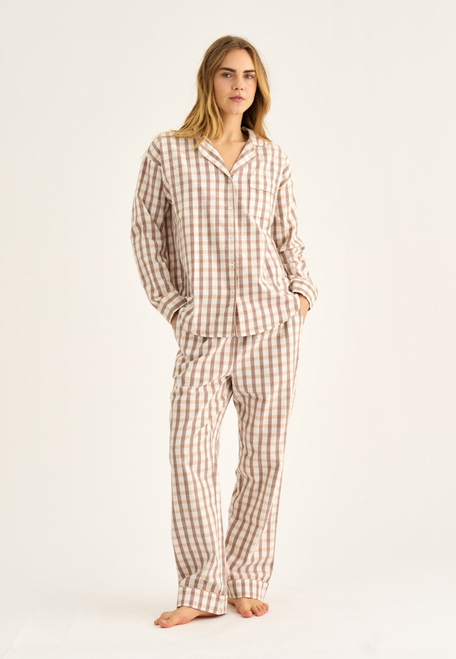 Pyjamasbukser | 100% økologisk bomuld | Rosa ternet -JBS of Denmark Women