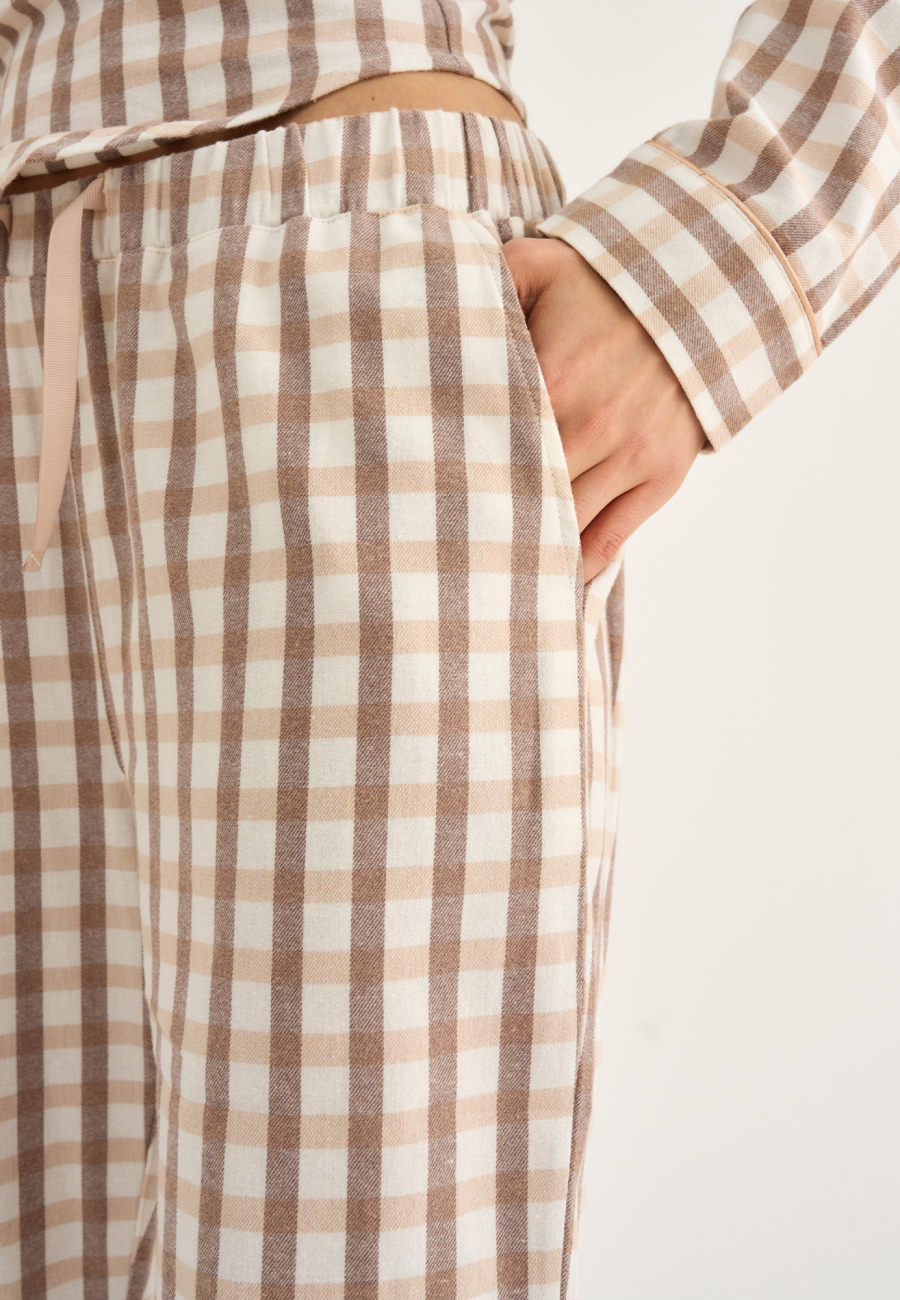 Pyjamasbukser | 100% økologisk bomuld | Rosa ternet -JBS of Denmark Women