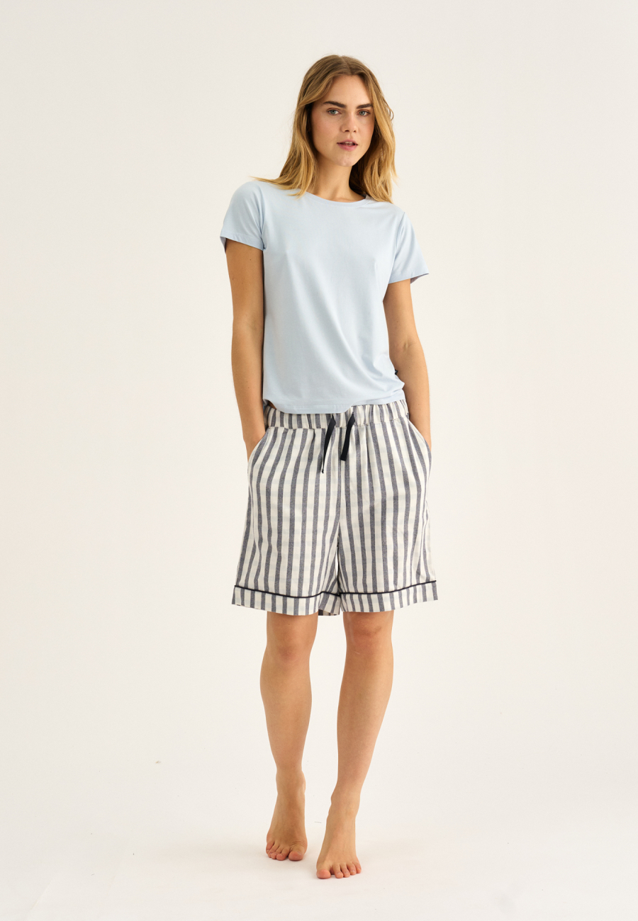 Pyjamasshorts | 100% økologisk bomuld | Navy stribet -JBS of Denmark Women