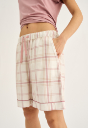 Pyjamasshorts | 100% økologisk bomuld | Rosa ternet -JBS of Denmark Women