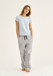 Pyjamasbukser | 100% økologisk bomuld | Navy stribet -JBS of Denmark Women
