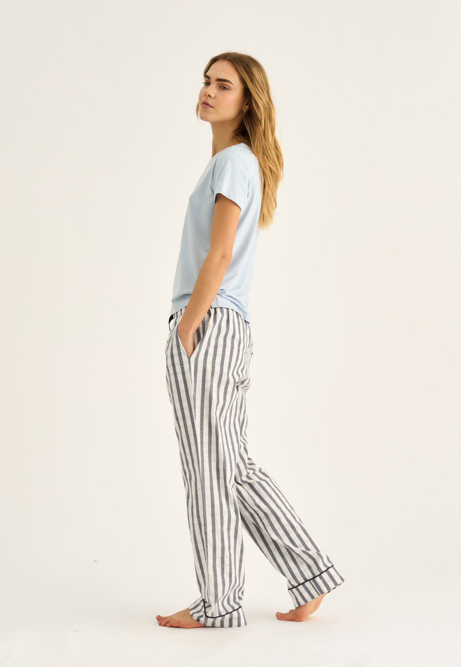 Pyjamasbukser | 100% økologisk bomuld | Navy stribet -JBS of Denmark Women