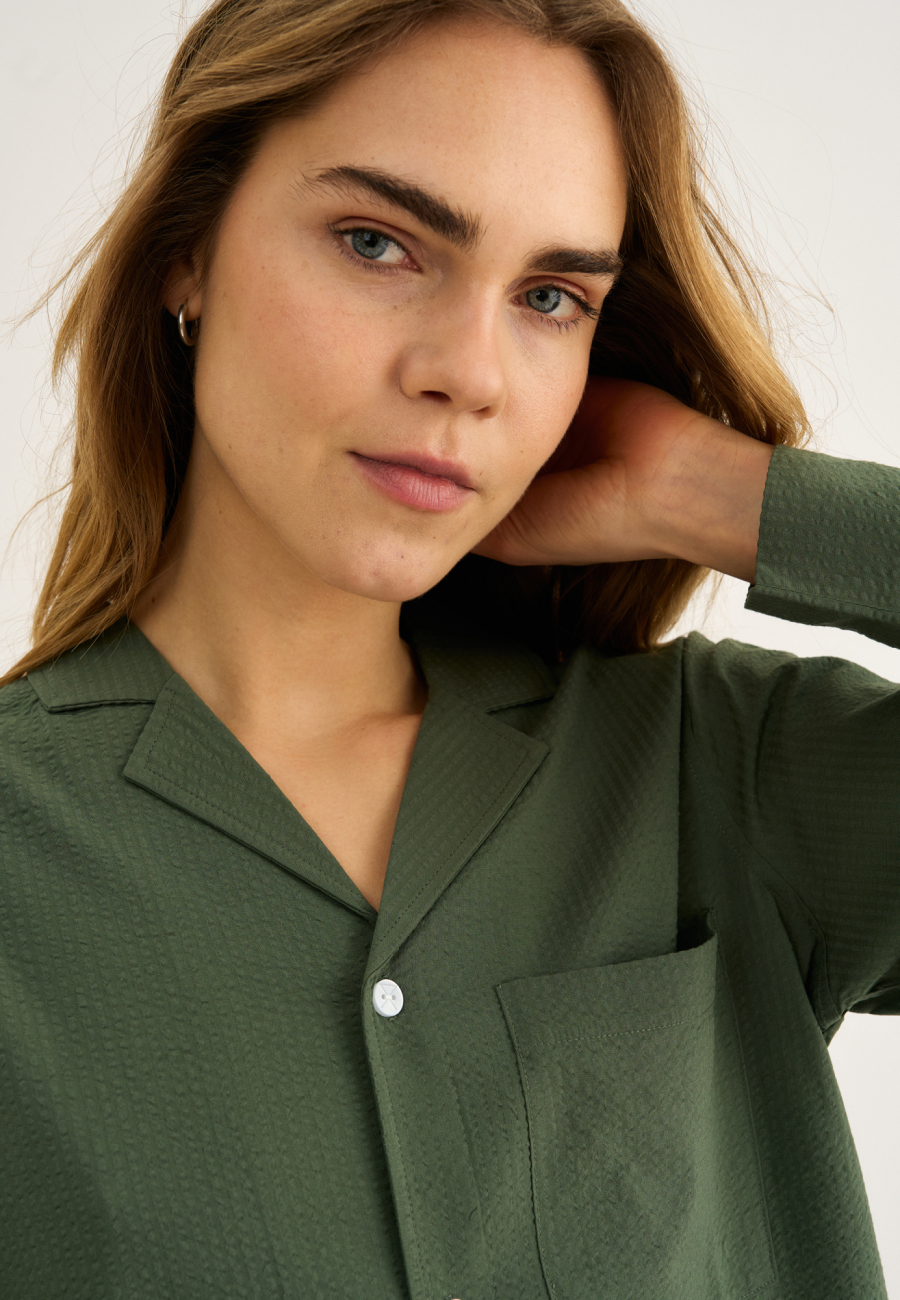 Pyjamasskjorte | Bambusviskose | Grøn -JBS of Denmark Women