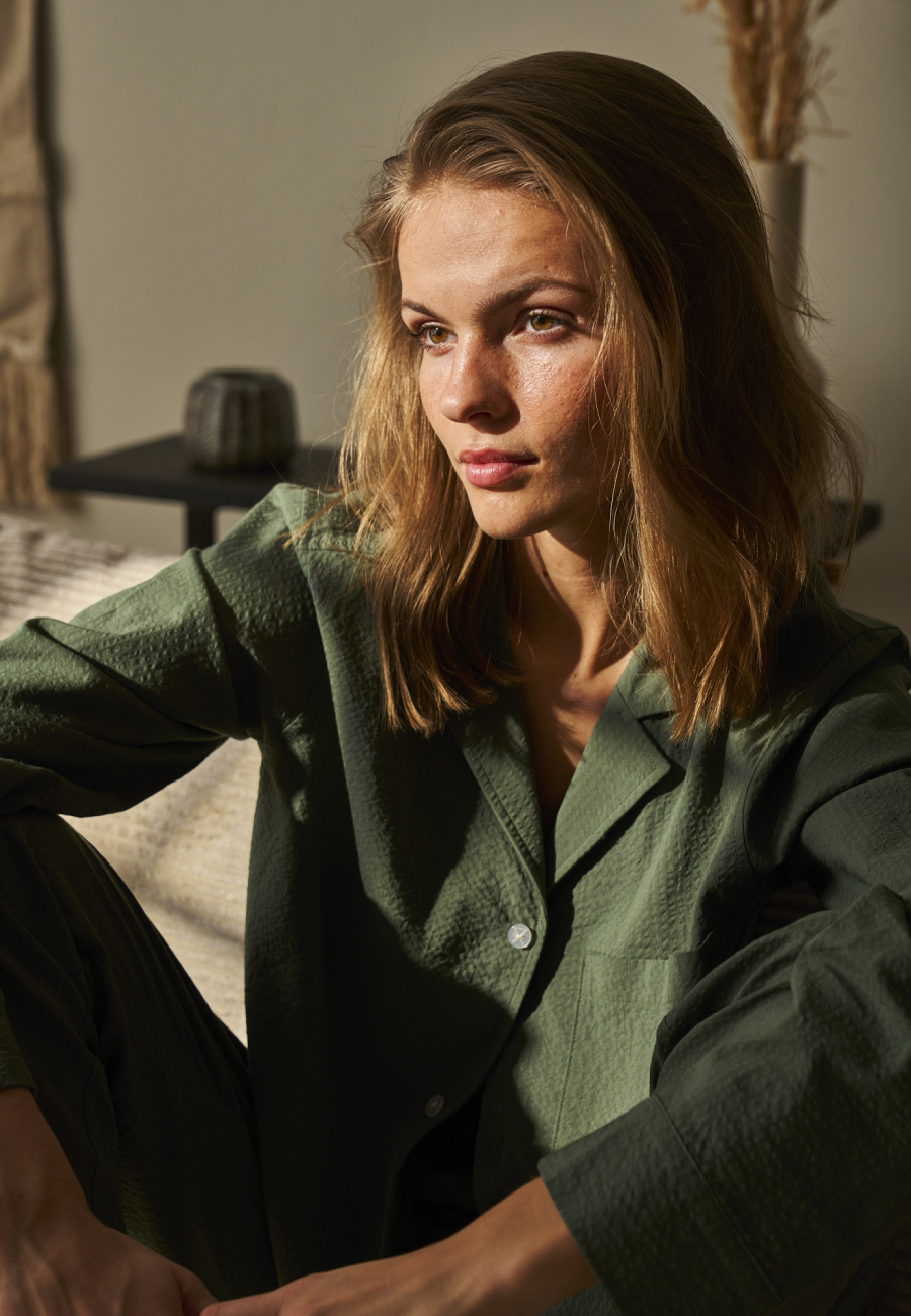 Pyjamasskjorte | Bambusviskose | Grøn -JBS of Denmark Women