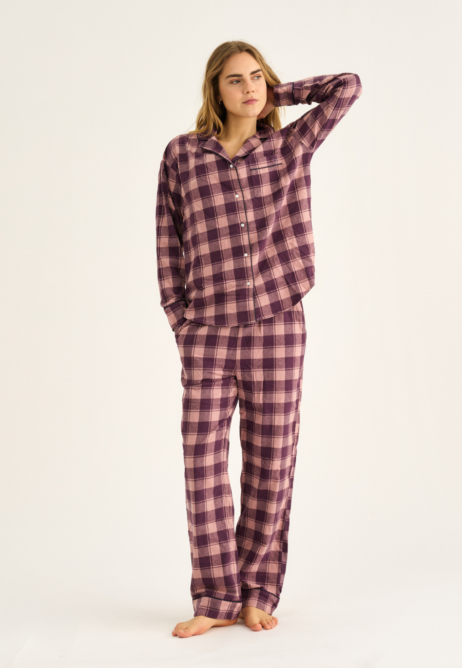 Pyjamasbukser | 100% økologisk bomuld | Rosa ternet -JBS of Denmark Women