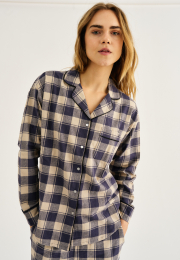 Pyjamasskjorte | 100% økologisk bomuld | Navy ternet -JBS of Denmark Women