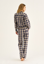 Pyjamasskjorte | 100% økologisk bomuld | Navy ternet -JBS of Denmark Women