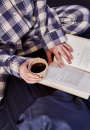 Pyjamasskjorte | 100% økologisk bomuld | Navy ternet -JBS of Denmark Women