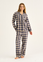 Pyjamasbukser | 100% økologisk bomuld | Navy ternet -JBS of Denmark Women