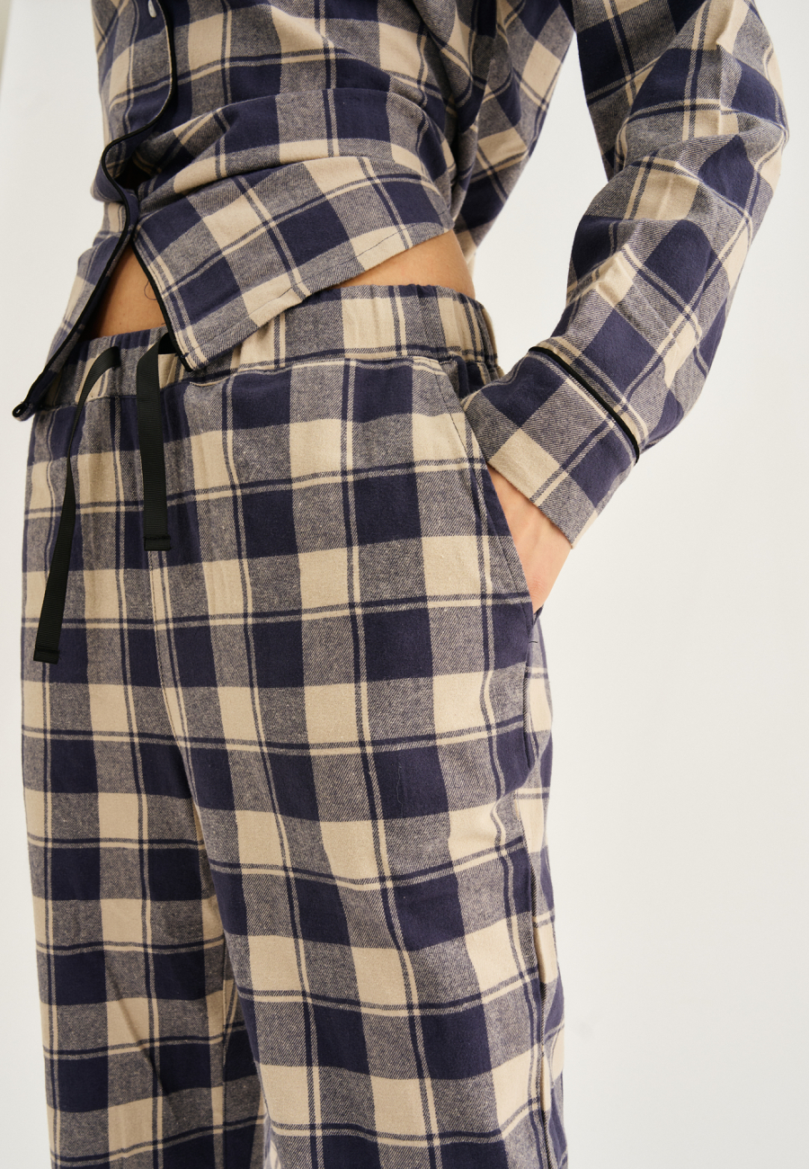 Pyjamasbukser | 100% økologisk bomuld | Navy ternet -JBS of Denmark Women