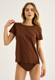 T-shirt |  Bambusviskose | Brun -JBS of Denmark Women