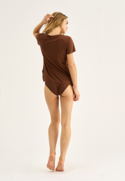 T-shirt |  Bambusviskose | Brun -JBS of Denmark Women