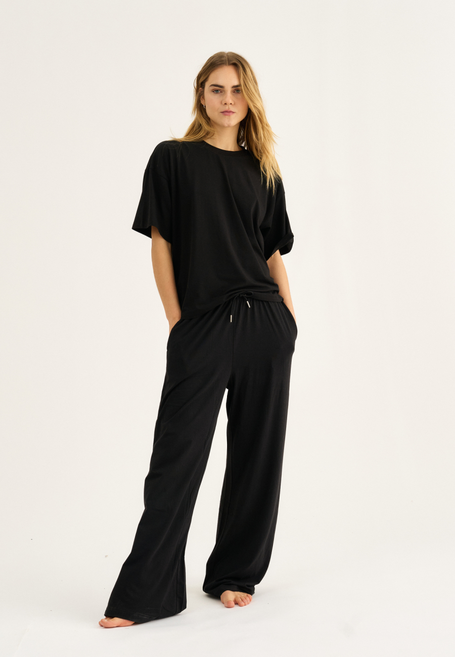 Bukser m. lige ben | Bambusviskose | Sort -JBS of Denmark Women