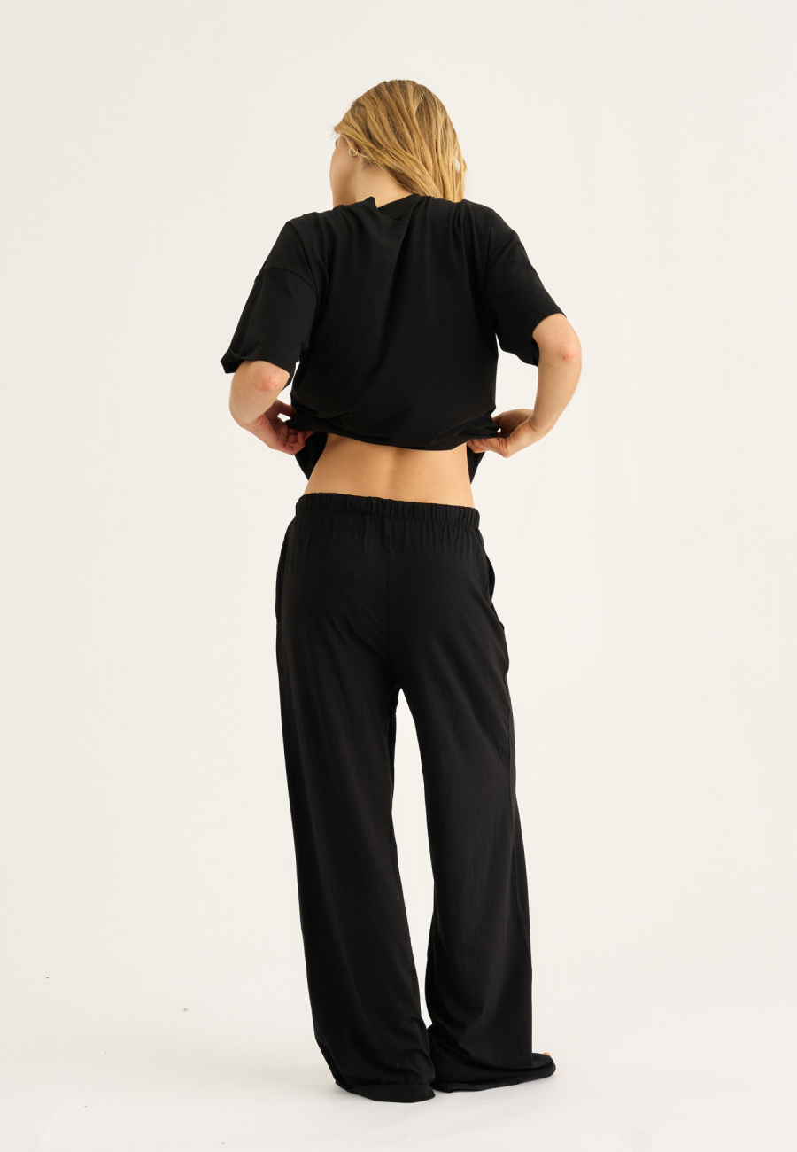 Bukser m. lige ben | Bambusviskose | Sort -JBS of Denmark Women