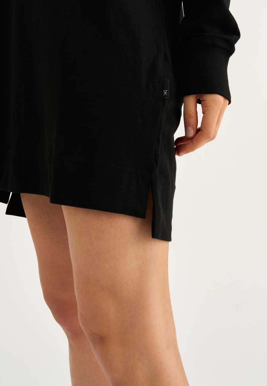 Kjole med hætte | Bambusviskose | Sort -JBS of Denmark Women