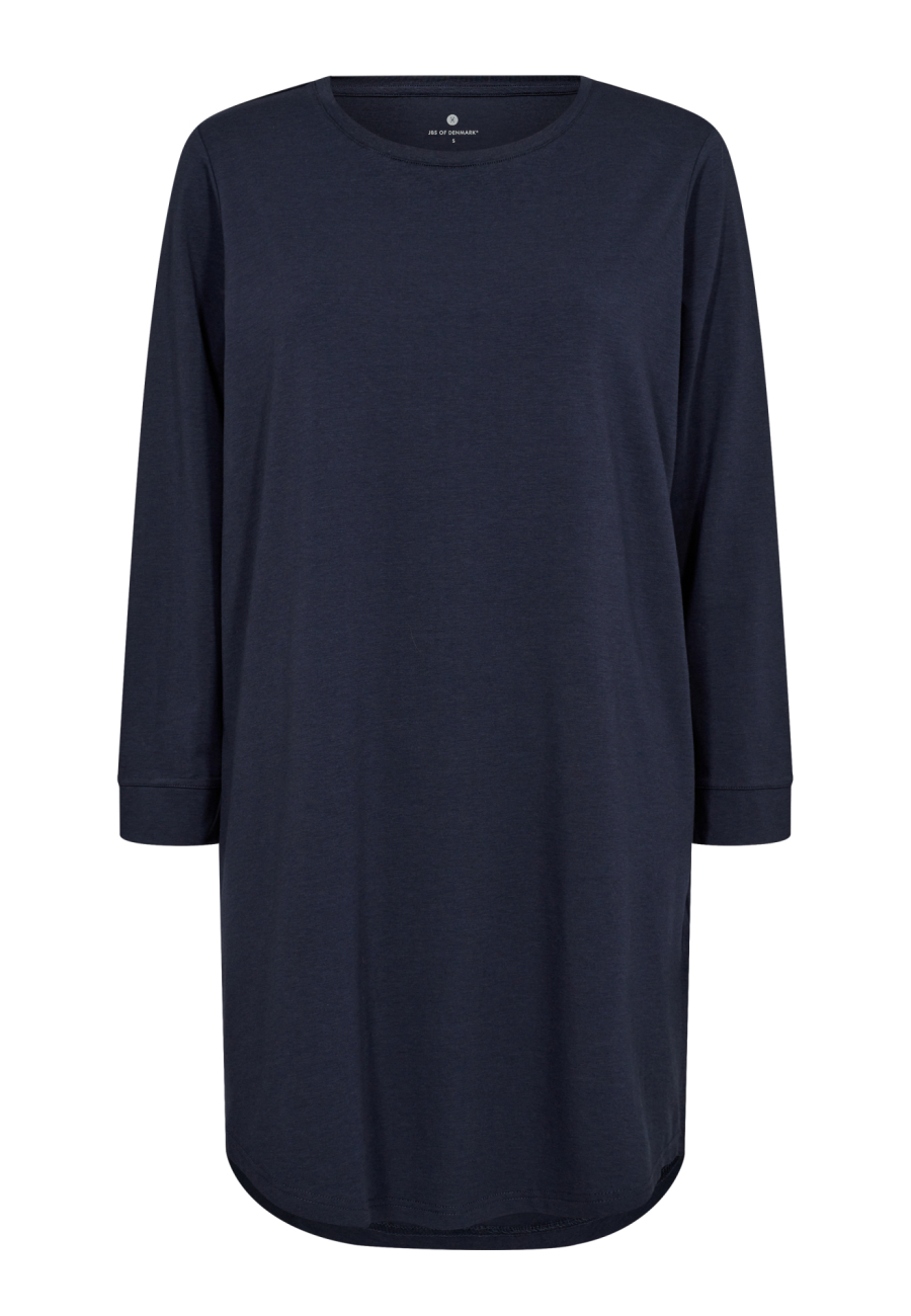 Big shirt m. lange ærmer, Bambusviskose, Navy