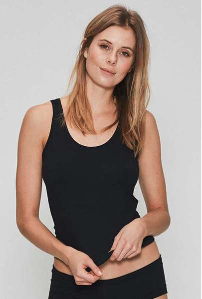 Tanktop, Bambusviskose, Sort