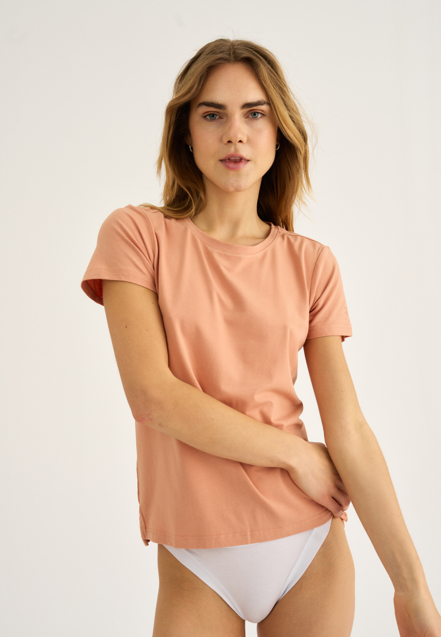 T-shirt, Bambusviskose, Fersken
