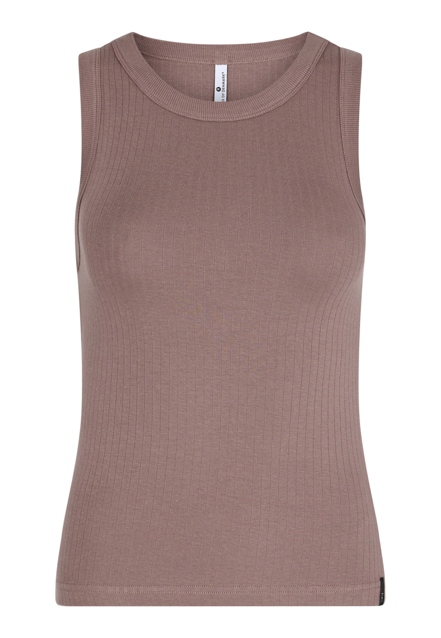 Rib tanktop, Bambusviskose, Brun