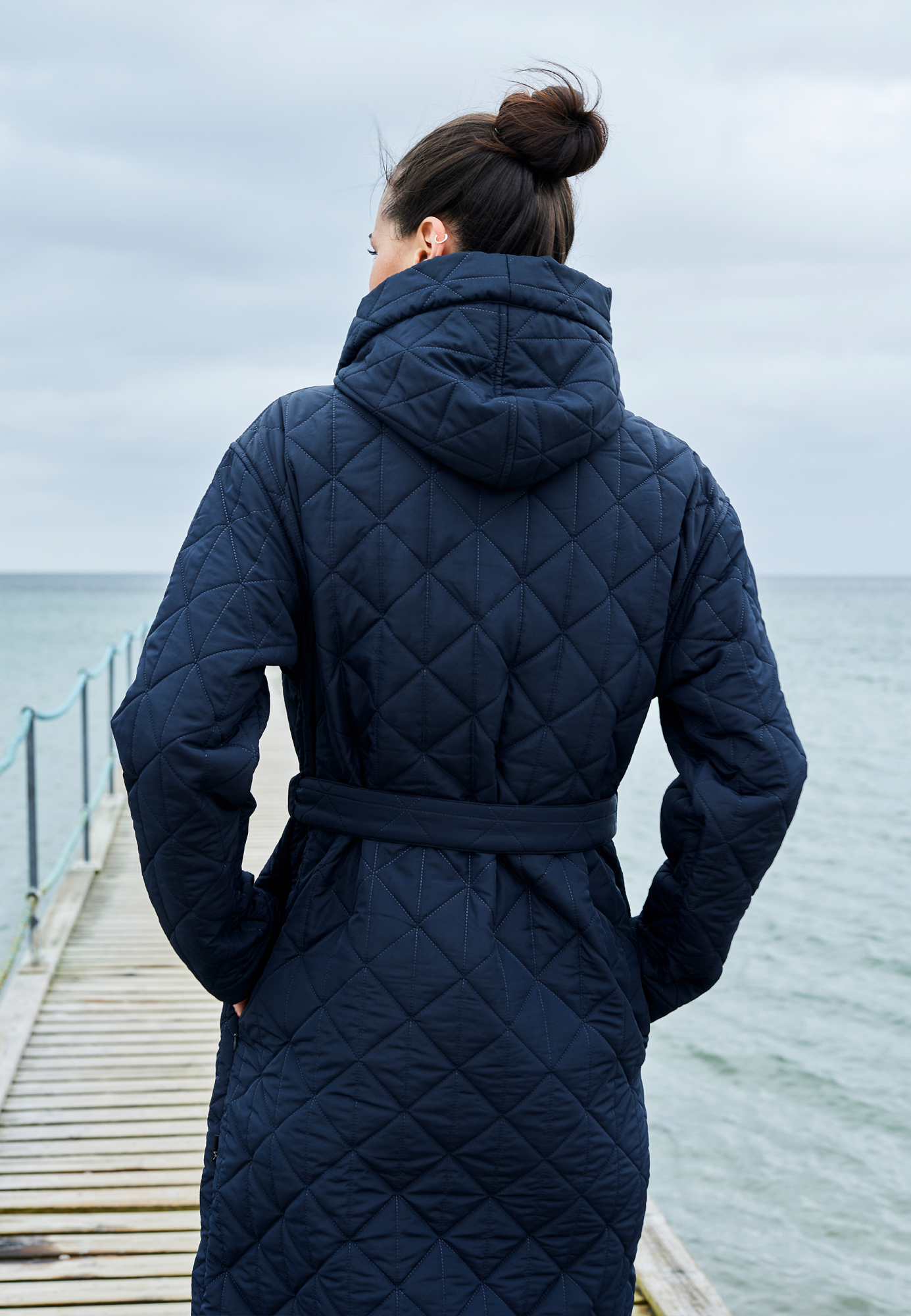 Vinterbadekåbe, fleece, Navy