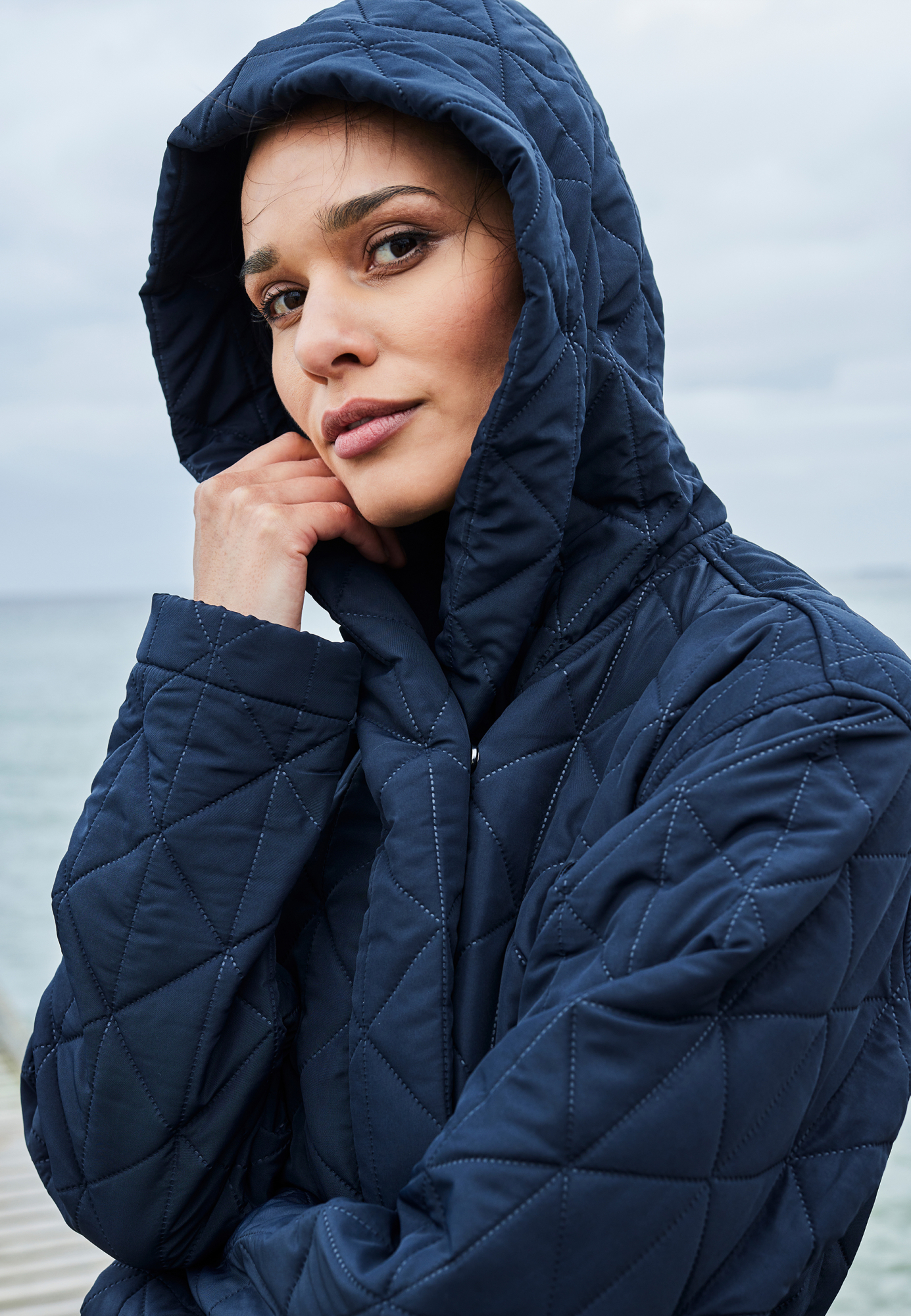 Vinterbadekåbe, fleece, Navy