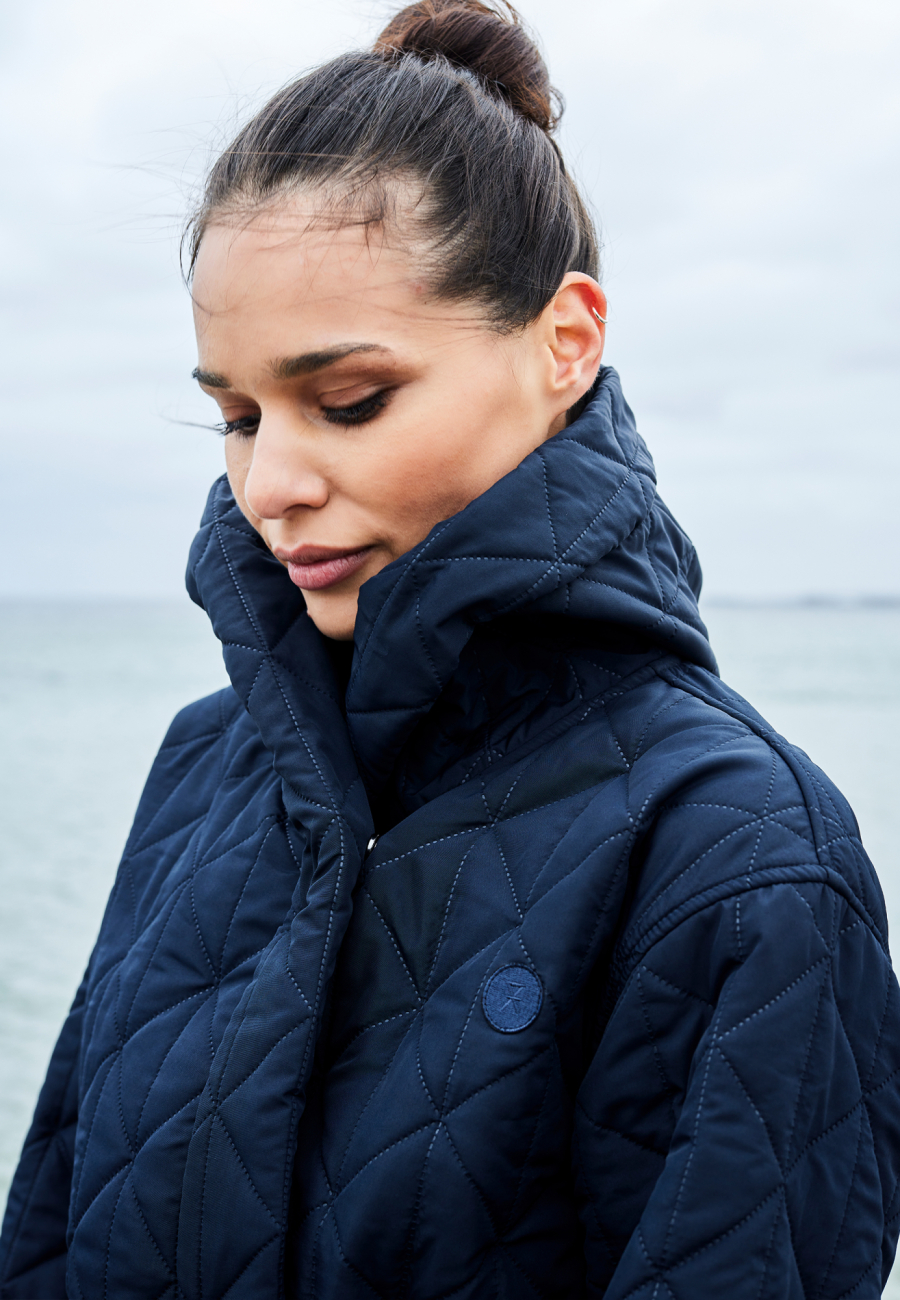 Vinterbadekåbe, fleece, Navy