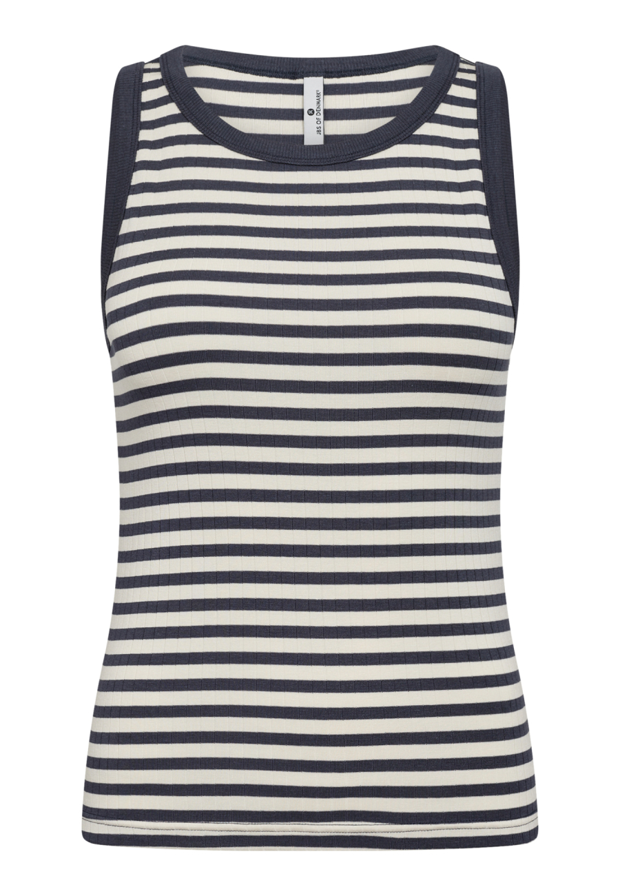 Rib tanktop, Bambusviskose, Blåstribet