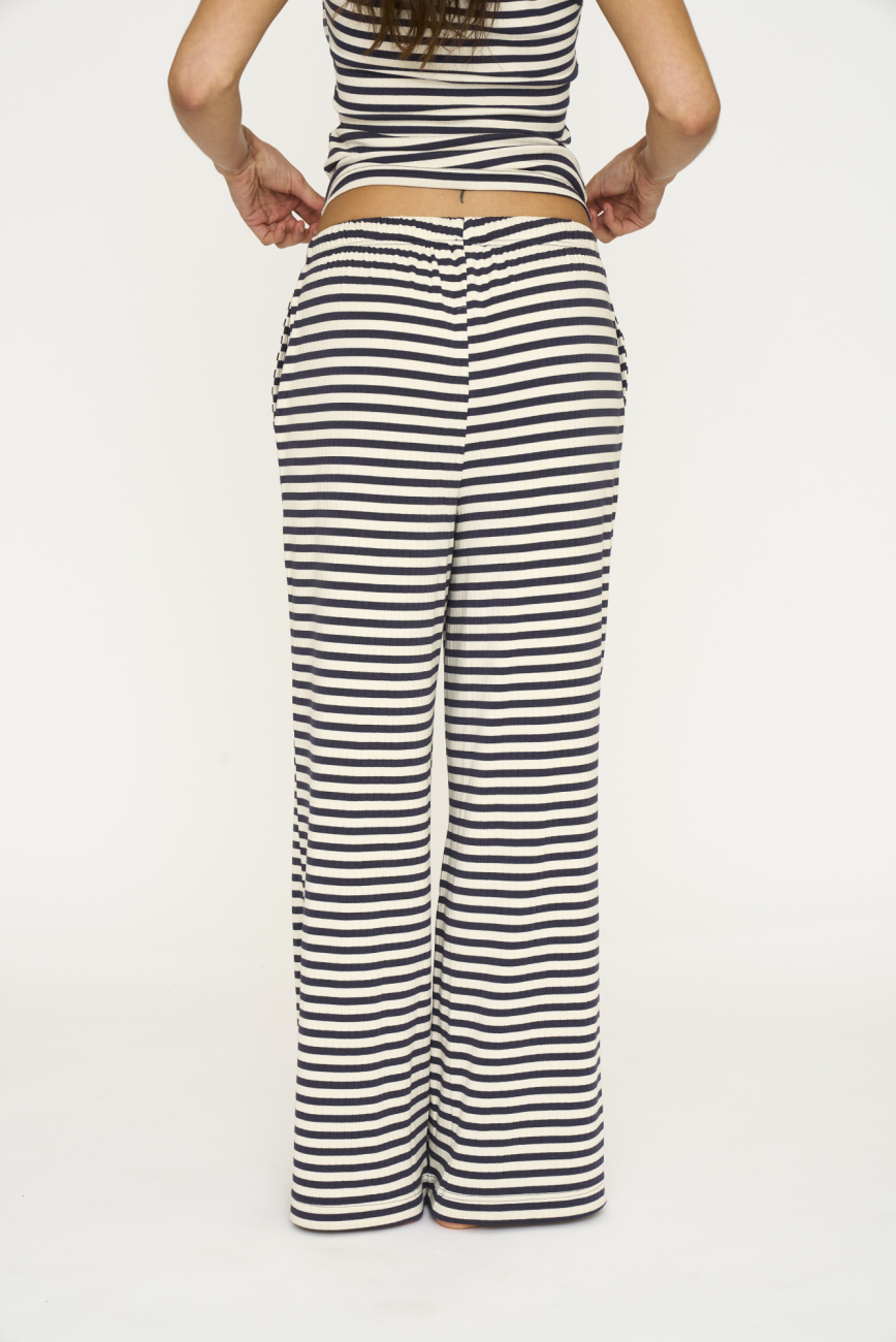 Rib bukser m. lige ben | Bambusviskose | Blåstribet -JBS of Denmark Women