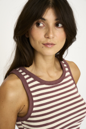 Rib tanktop | Bambusviskose | Rosa stribet -JBS of Denmark Women