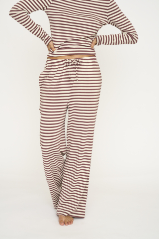 Rib bukser m. lige ben | Bambusviskose | Rosa stribet -JBS of Denmark Women Rib bukser m. lige ben | Bambusviskose | Rosa stribet -JBS of Denmark Women