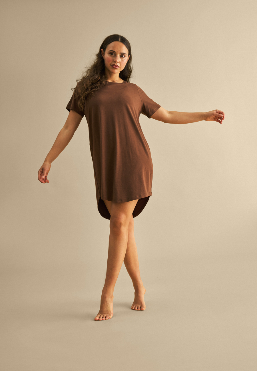 Big shirt |  Bambusviskose | Brun -JBS of Denmark Women