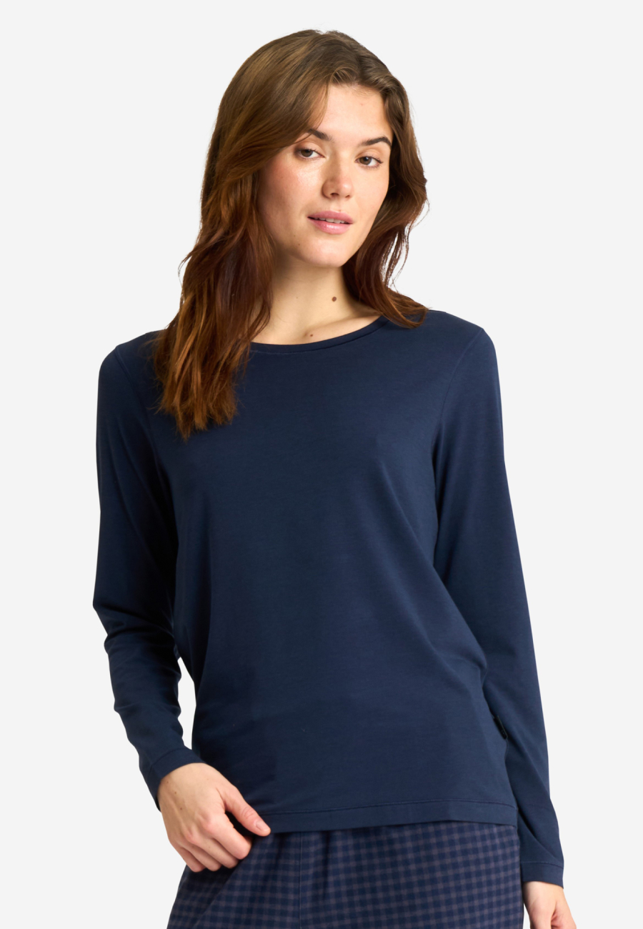 Langærmet t-shirt | Bambusviskose | Navy -JBS of Denmark Women