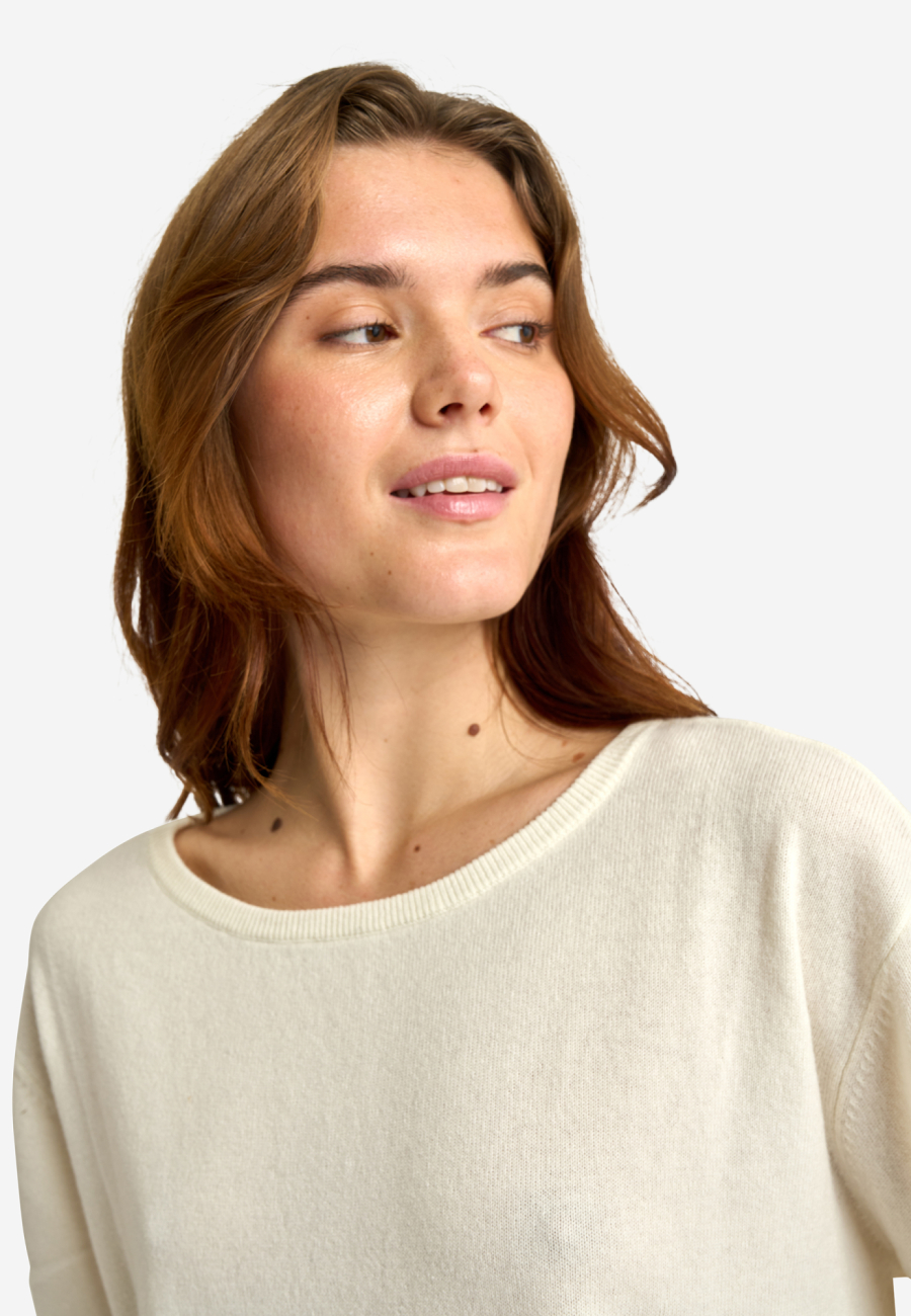 Striktrøje | 100% Merinould | Ivory -JBS of Denmark Women