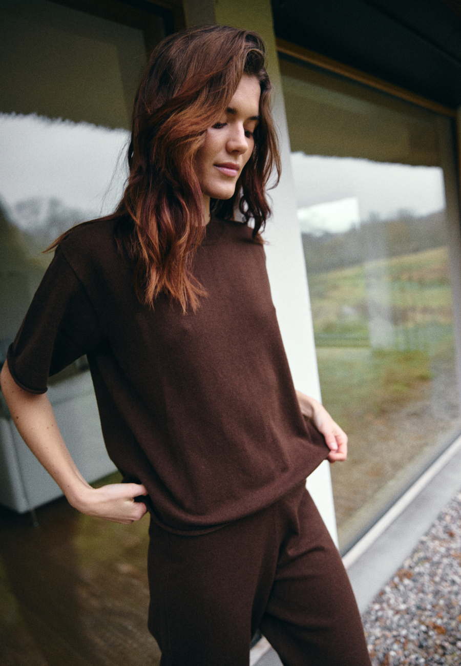 T-shirt | 100% Merinould | Brun -JBS of Denmark Women