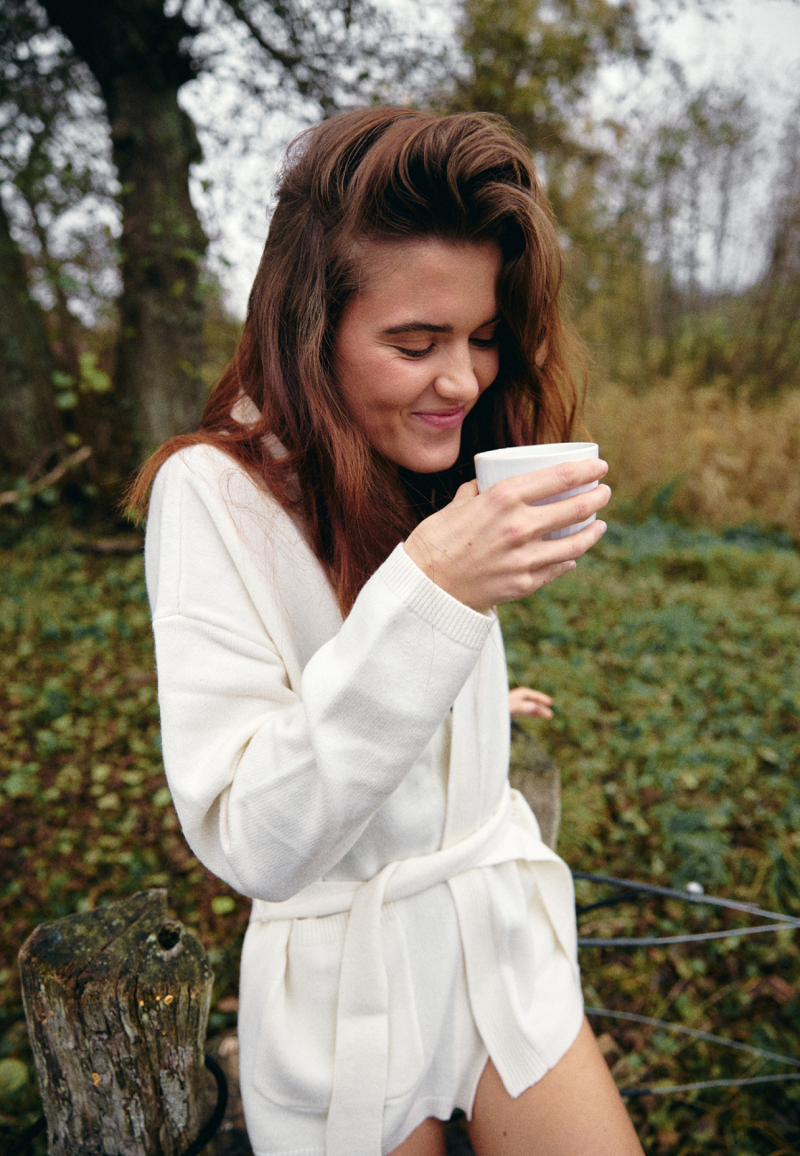 Cardigan | 100% Merinould | Ivory -JBS of Denmark Women