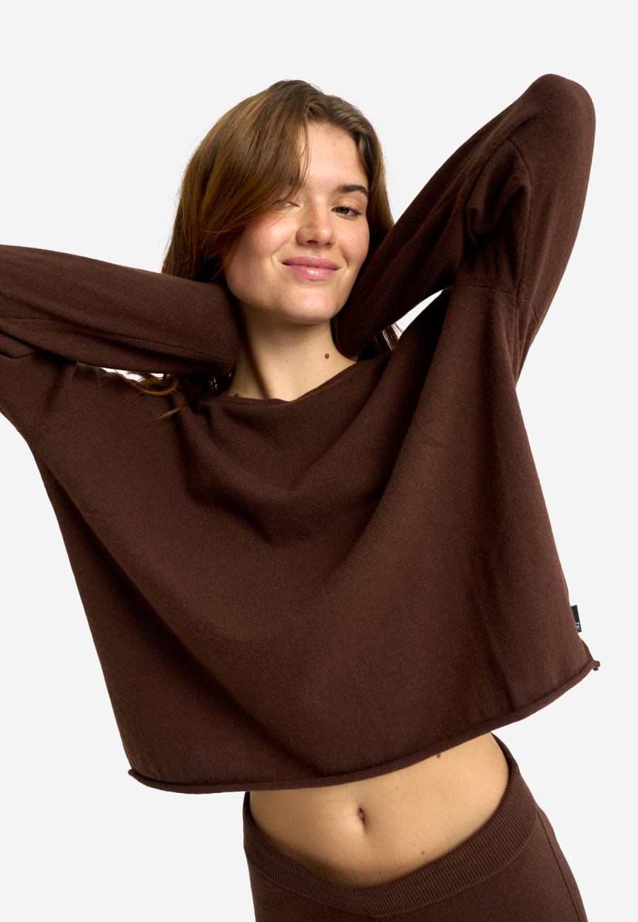 Striktrøje | 100% Merinould | Brun -JBS of Denmark Women