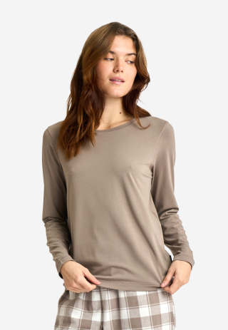 Langærmet t-shirt | Bambusviskose | Brun -JBS of Denmark Women Langærmet t-shirt | Bambusviskose | Brun -JBS of Denmark Women