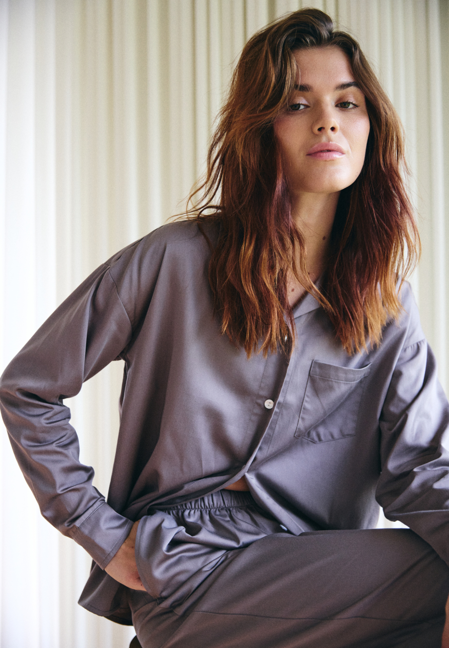Pyjamasskjorte | Bambusviskose | Brun -JBS of Denmark Women