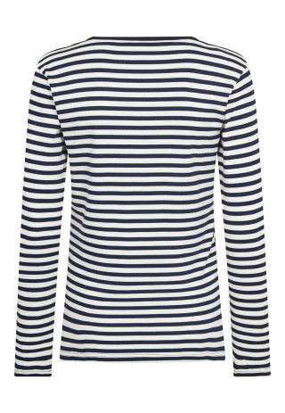 Rib langærmet t-shirt | Bambusviskose | Navy stribet -JBS of Denmark Women