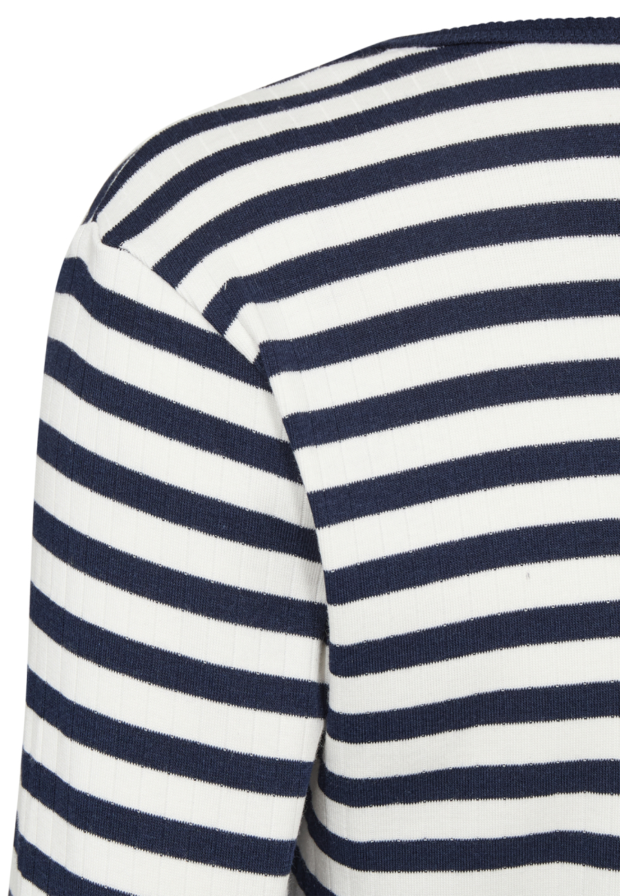 Rib langærmet t-shirt | Bambusviskose | Navy stribet -JBS of Denmark Women