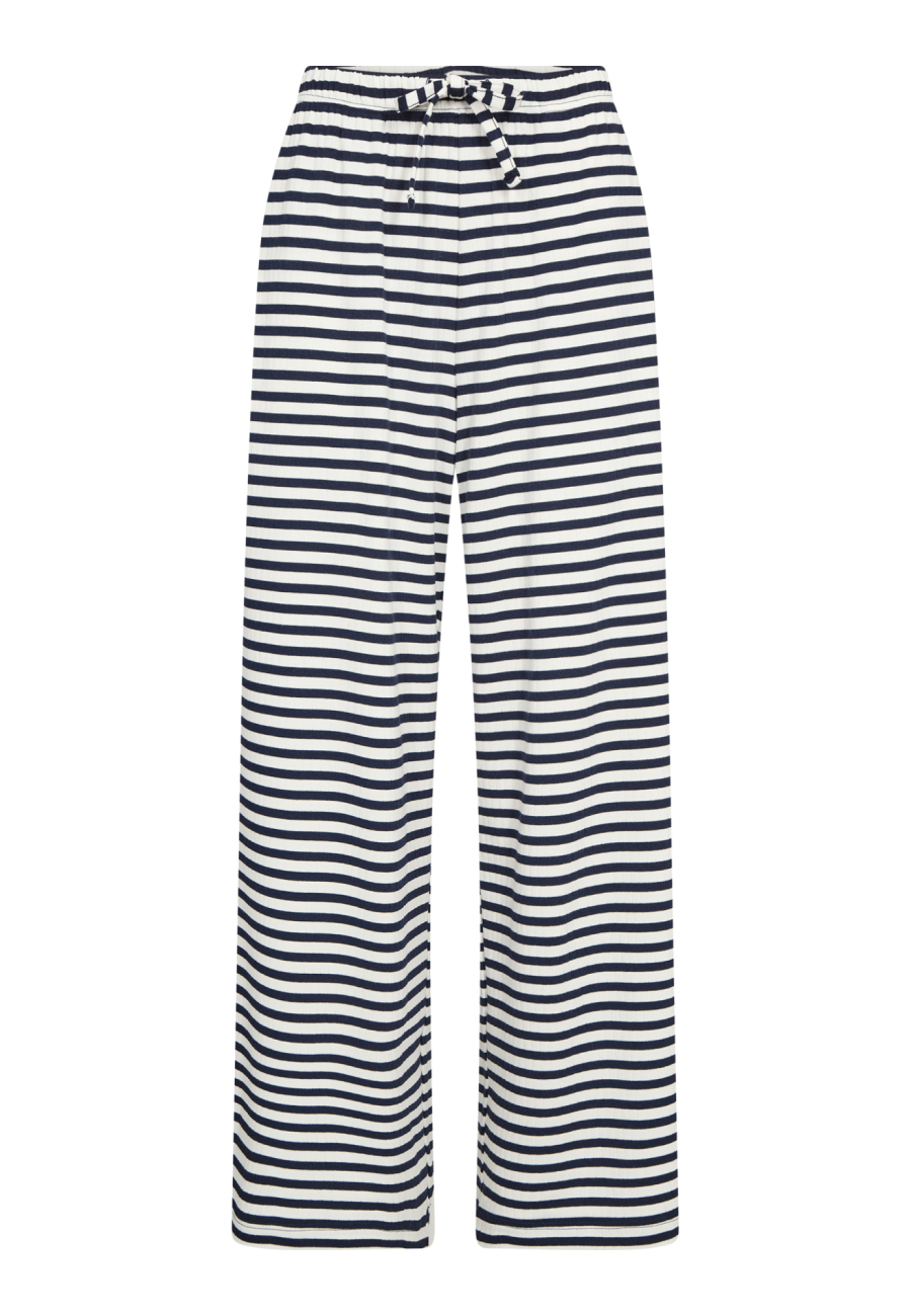 Rib bukser m. lige ben | Bambusviskose | Navy stribet -JBS of Denmark Women