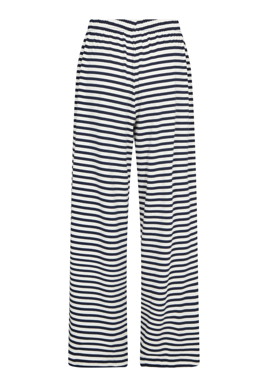 Rib bukser m. lige ben | Bambusviskose | Navy stribet -JBS of Denmark Women