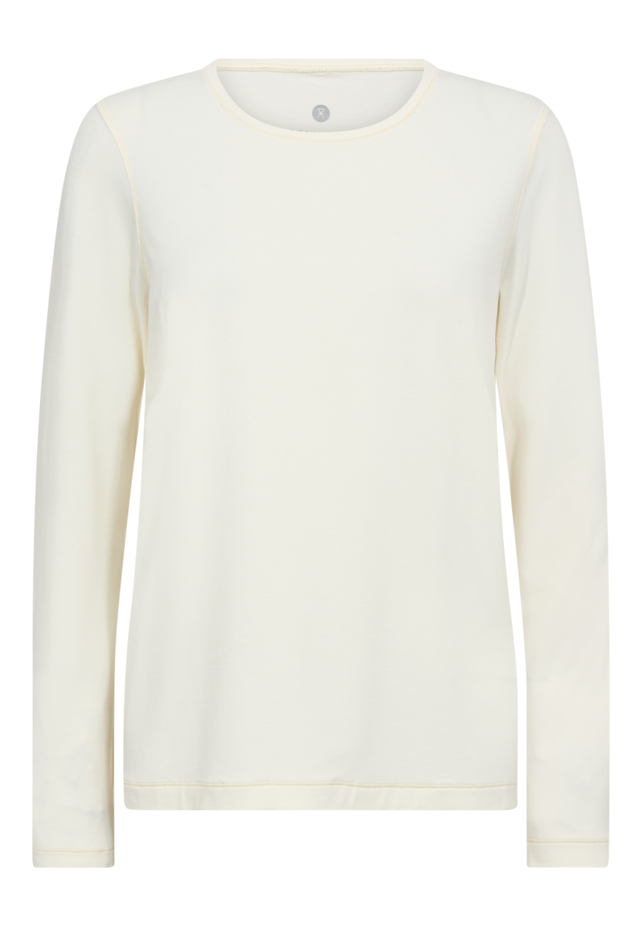 Langærmet t-shirt, Bambusviskose, Ivory