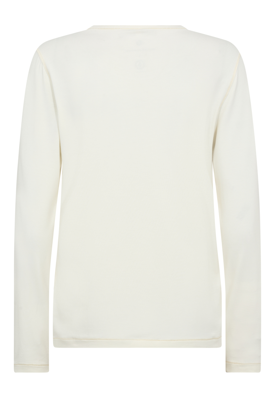 Langærmet t-shirt, Bambusviskose, Ivory