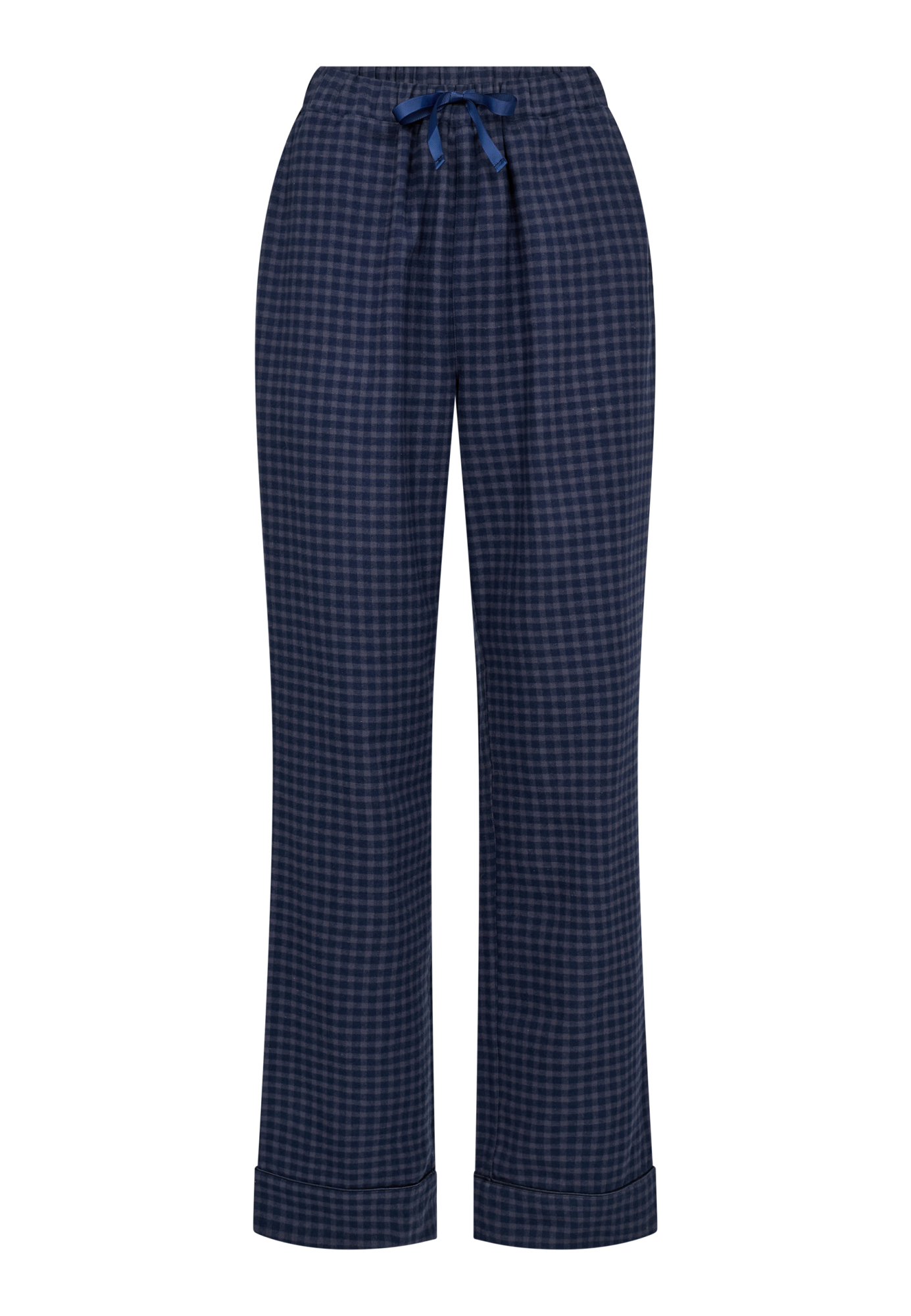 Pyjamasbukser, 100% økologisk bomuld, Navy ternet