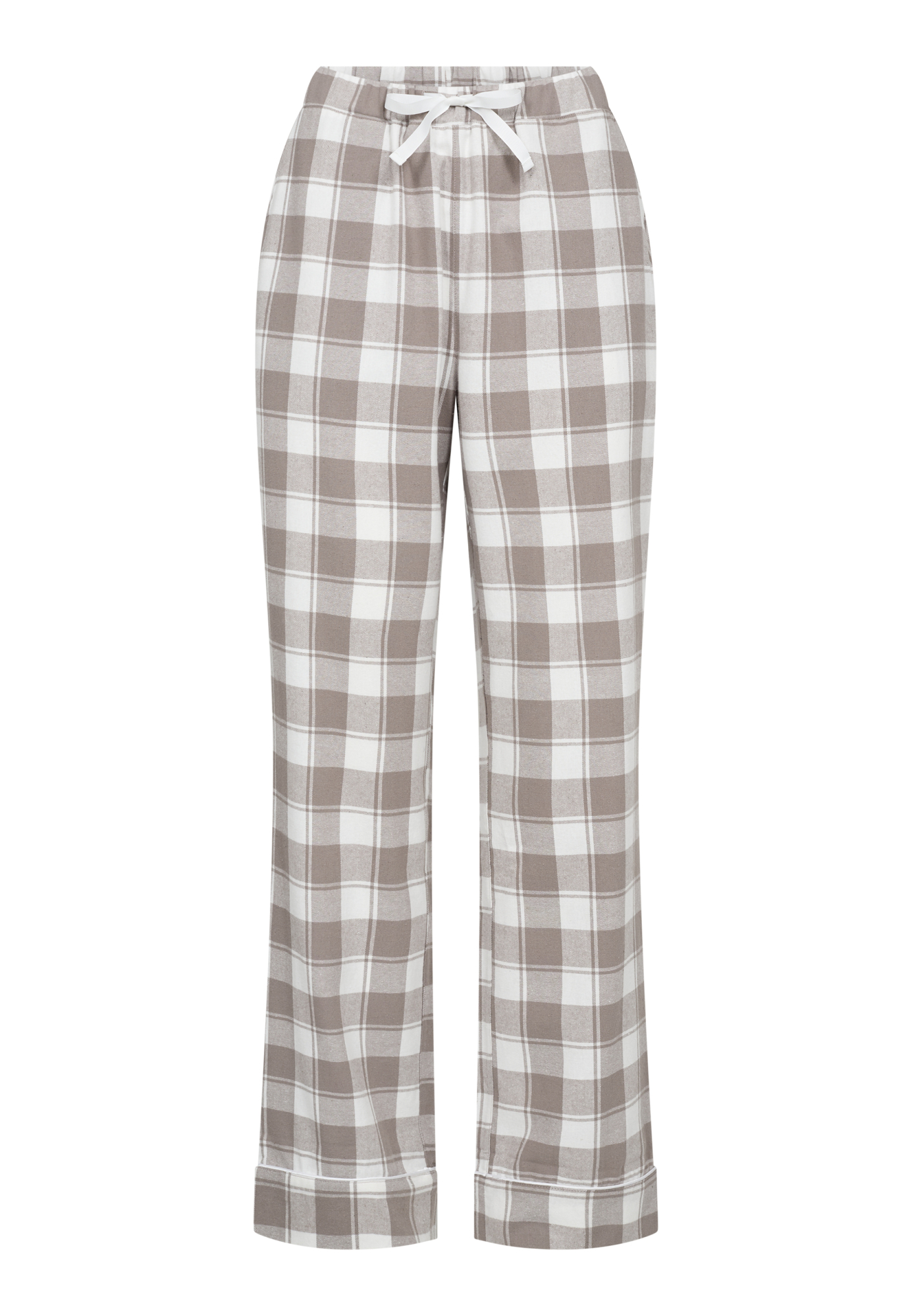 Pyjamasbukser, 100% økologisk bomuld, Brun ternet