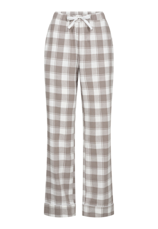 Pyjamasbukser, 100% økologisk bomuld, Brun ternet