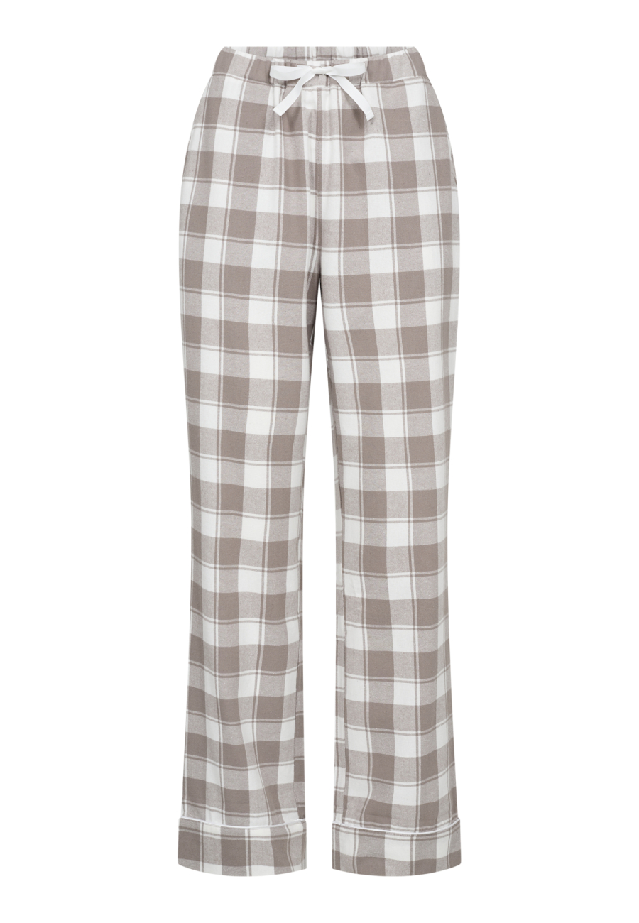 Pyjamasbukser, 100% økologisk bomuld, Brun ternet