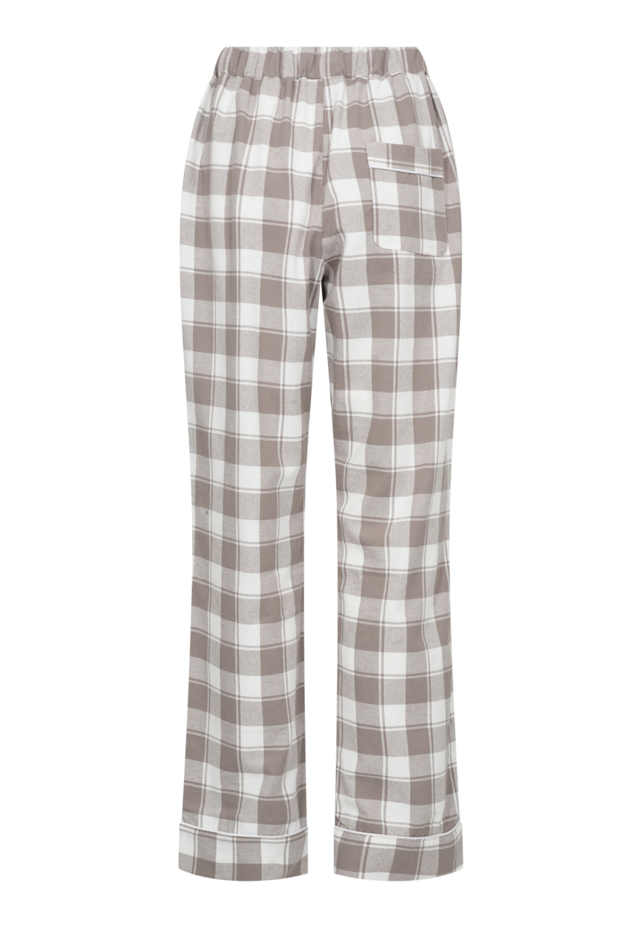 Pyjamasbukser, 100% økologisk bomuld, Brun ternet